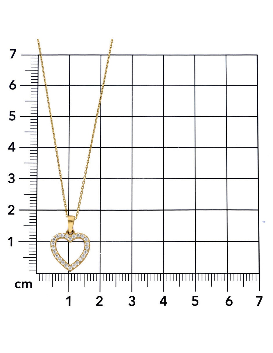 Collar con dije de corazón Joyerías Bizzarro de oro amarillo 14 K