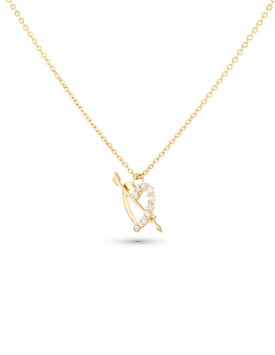 Collar con dije de corazón Joyerías Bizzarro de oro amarillo 14 K