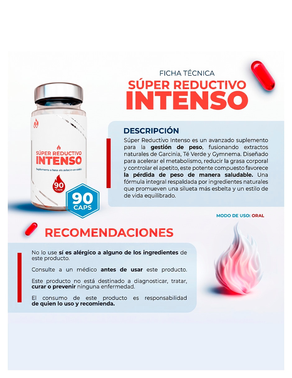 Súper Reductivo Intenso 90 CAPS Generica con mezcla hierbas
