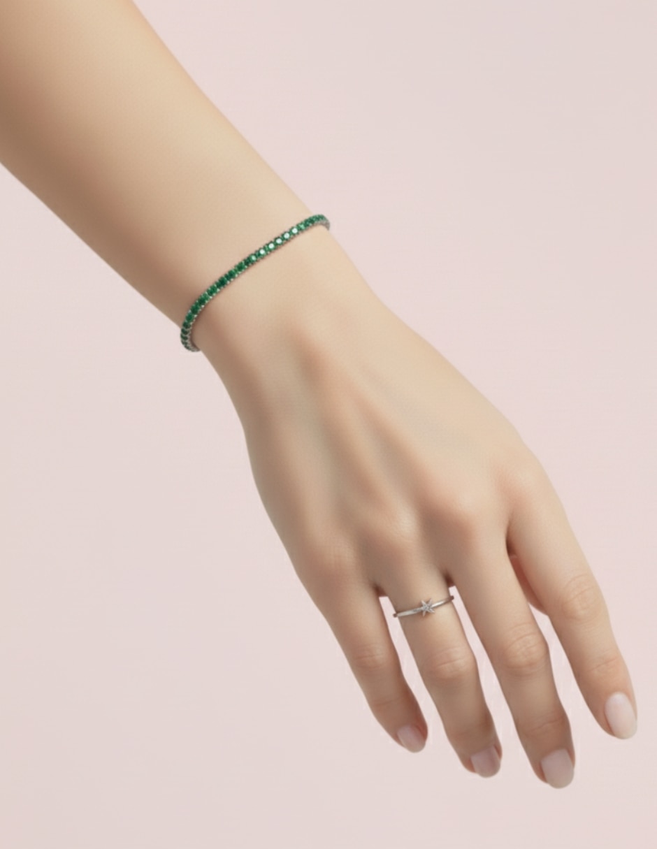 Pulsera Aretize de plata P 925 con zirconia cúbica acabado pavé