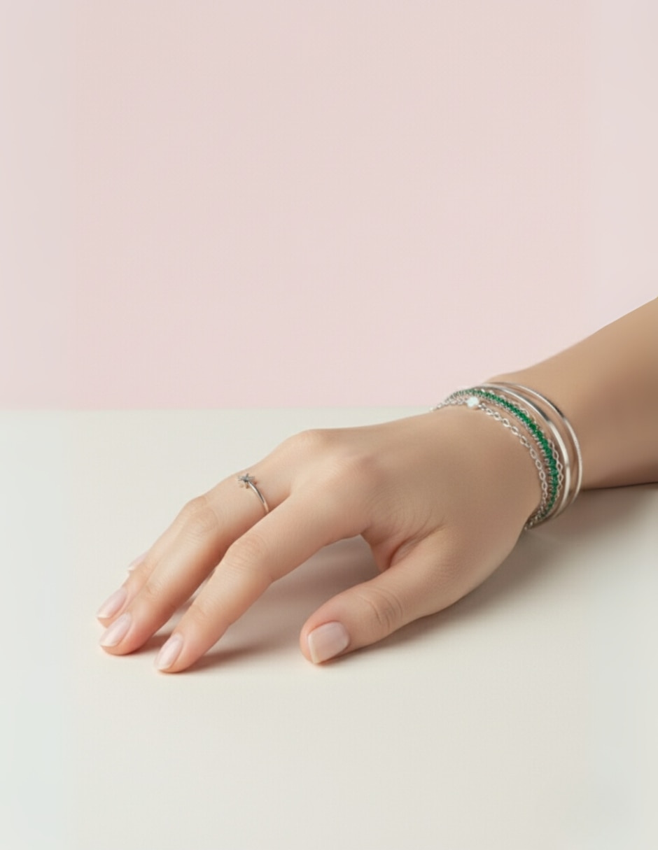 Pulsera Aretize de plata P 925 con zirconia cúbica acabado pavé