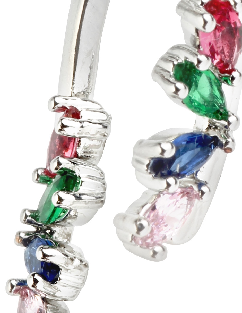 Aretes cortos Yoiko Vibrant con acabado baño de rodio zirconia cúbica