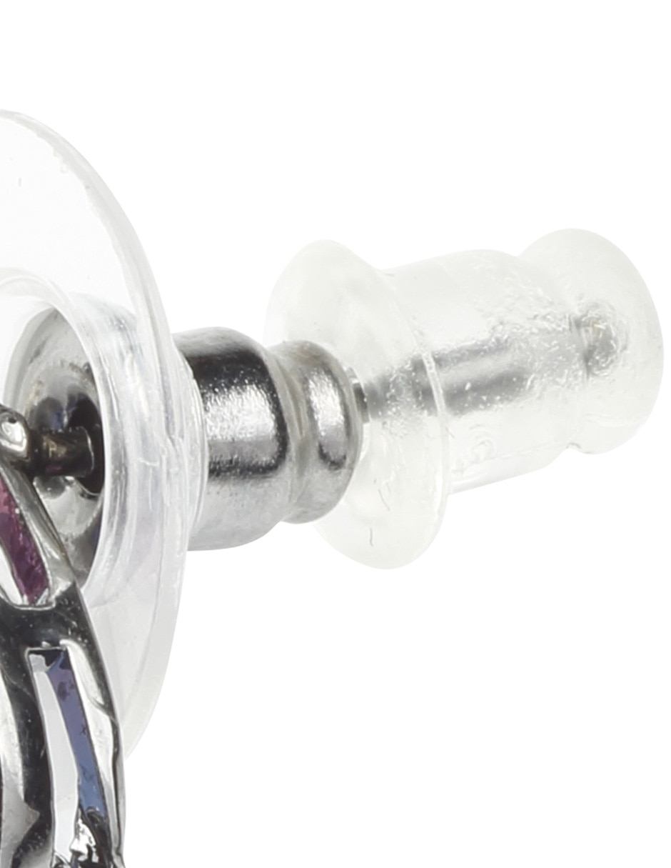 Aretes cortos de gota Íride con acabado baño de rodio zirconia cúbica 4