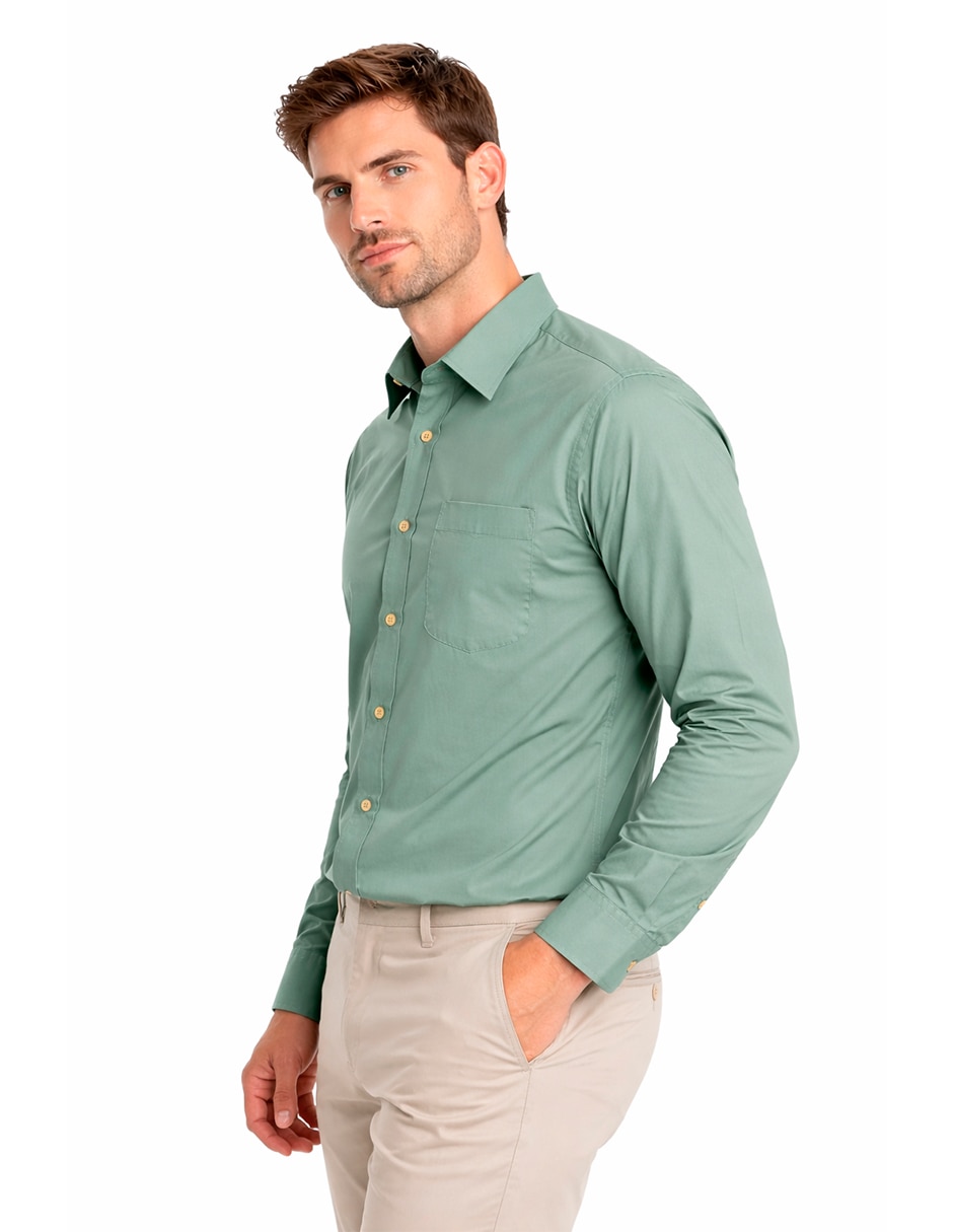 Camisa casual Medizin Uniformes manga larga para hombre