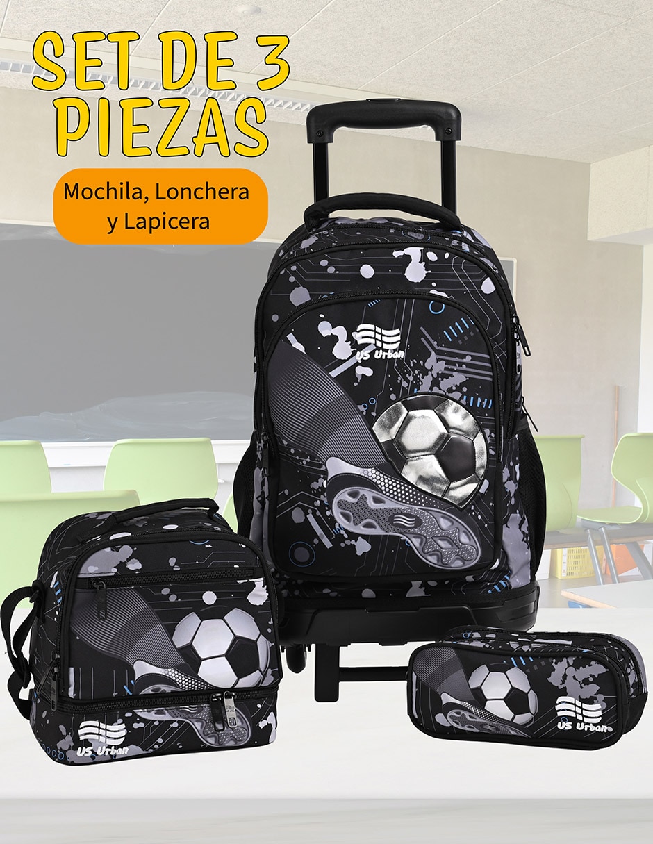 Set mochila escolar Fútbol US Urban para niño
