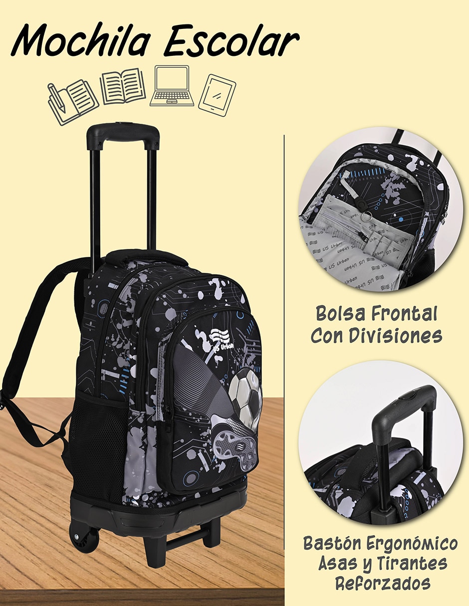 Set mochila escolar Fútbol US Urban para niño