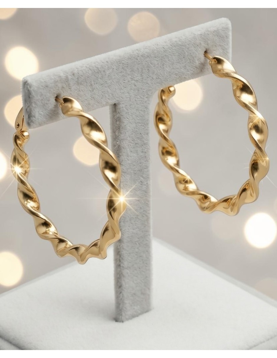 Arracadas cm-top joyeria para elegante de oro laminado 14 k con acabado brillante