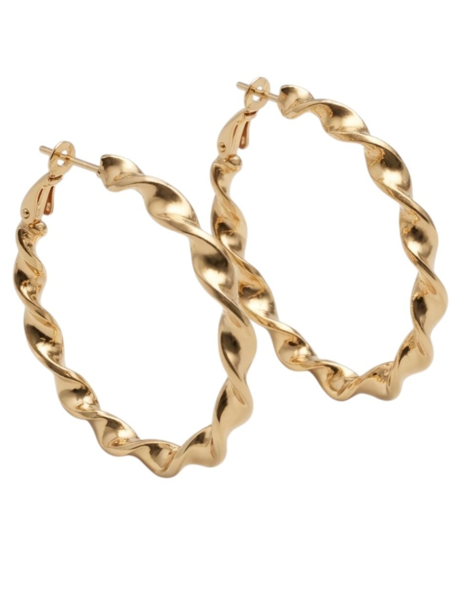 Arracadas joyeria para elegante de oro laminado 14 k con acabado brillante