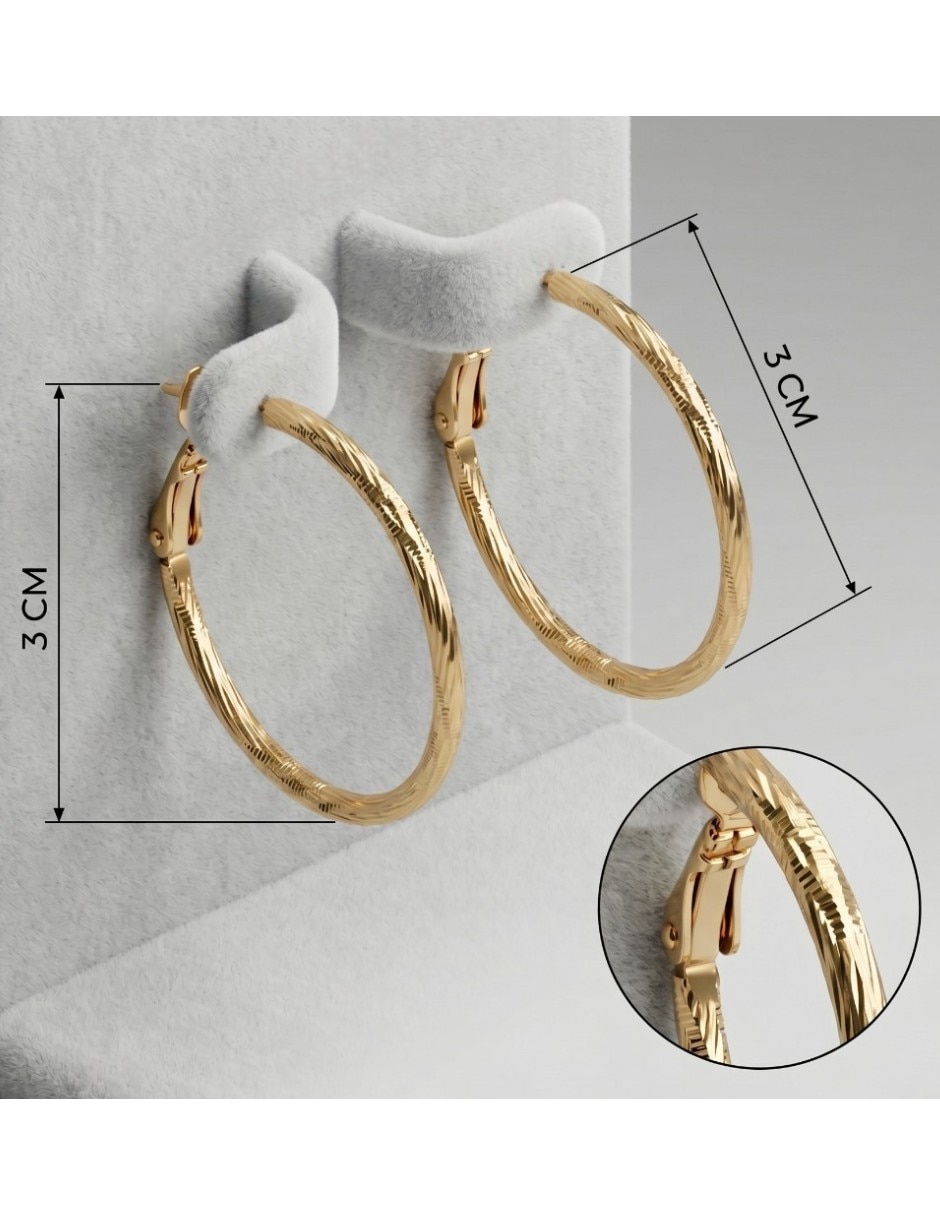 Arracadas cm-top joyería elegante de oro laminado 14 k con acabado brillante