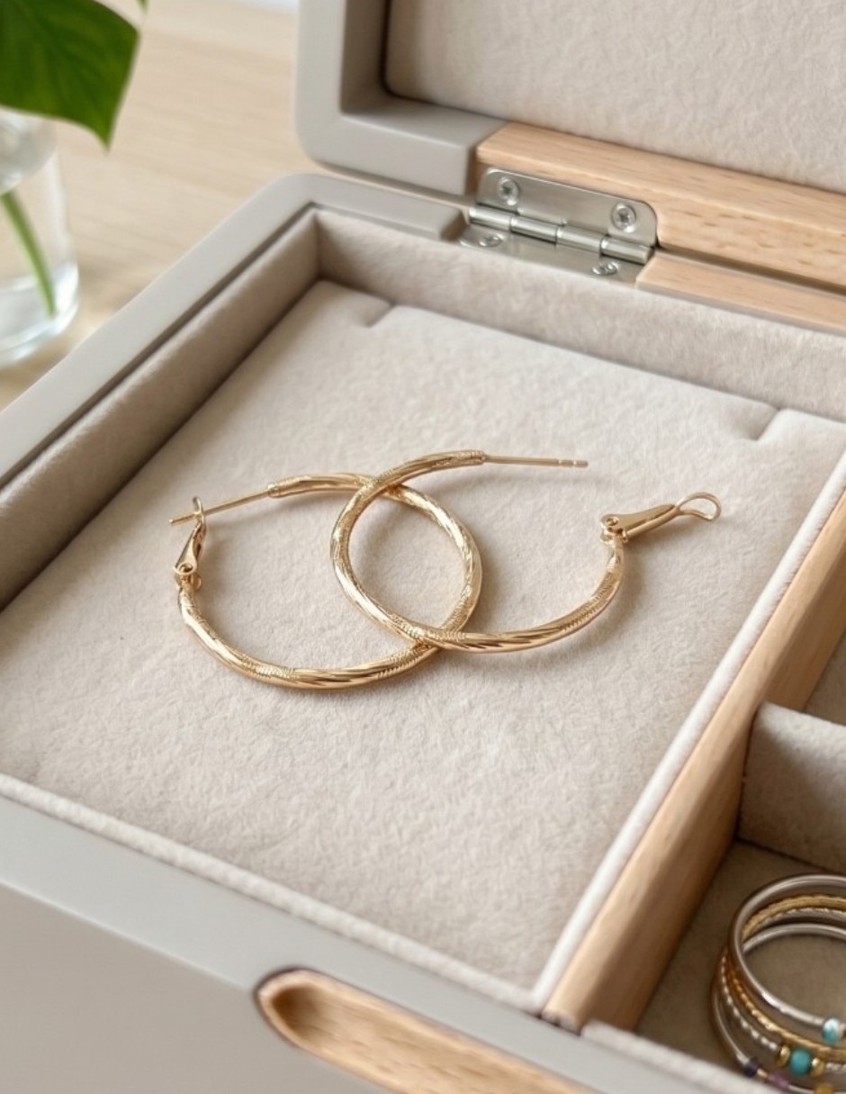 Arracadas cm-top joyería elegante de oro laminado 14 k con acabado brillante