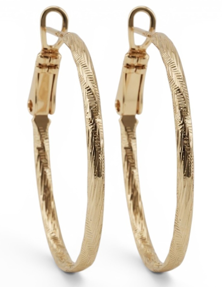Arracadas cm-top joyería elegante de oro laminado 14 k con acabado brillante