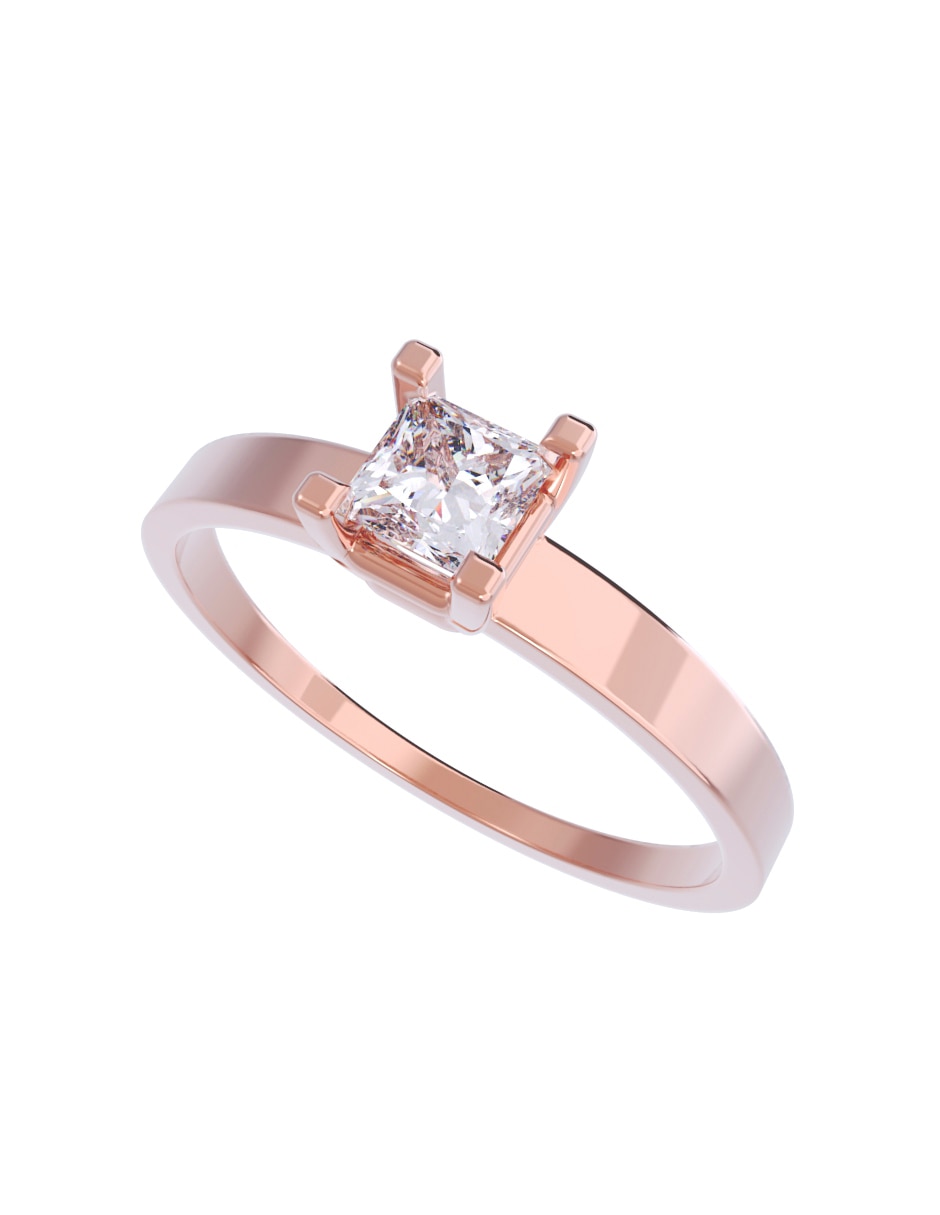 Anillo de compromiso de Oro 14 k Diamantes Diamante 2