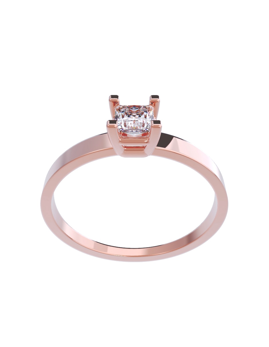 Anillo de compromiso de Oro 14 k Diamantes Diamante 4