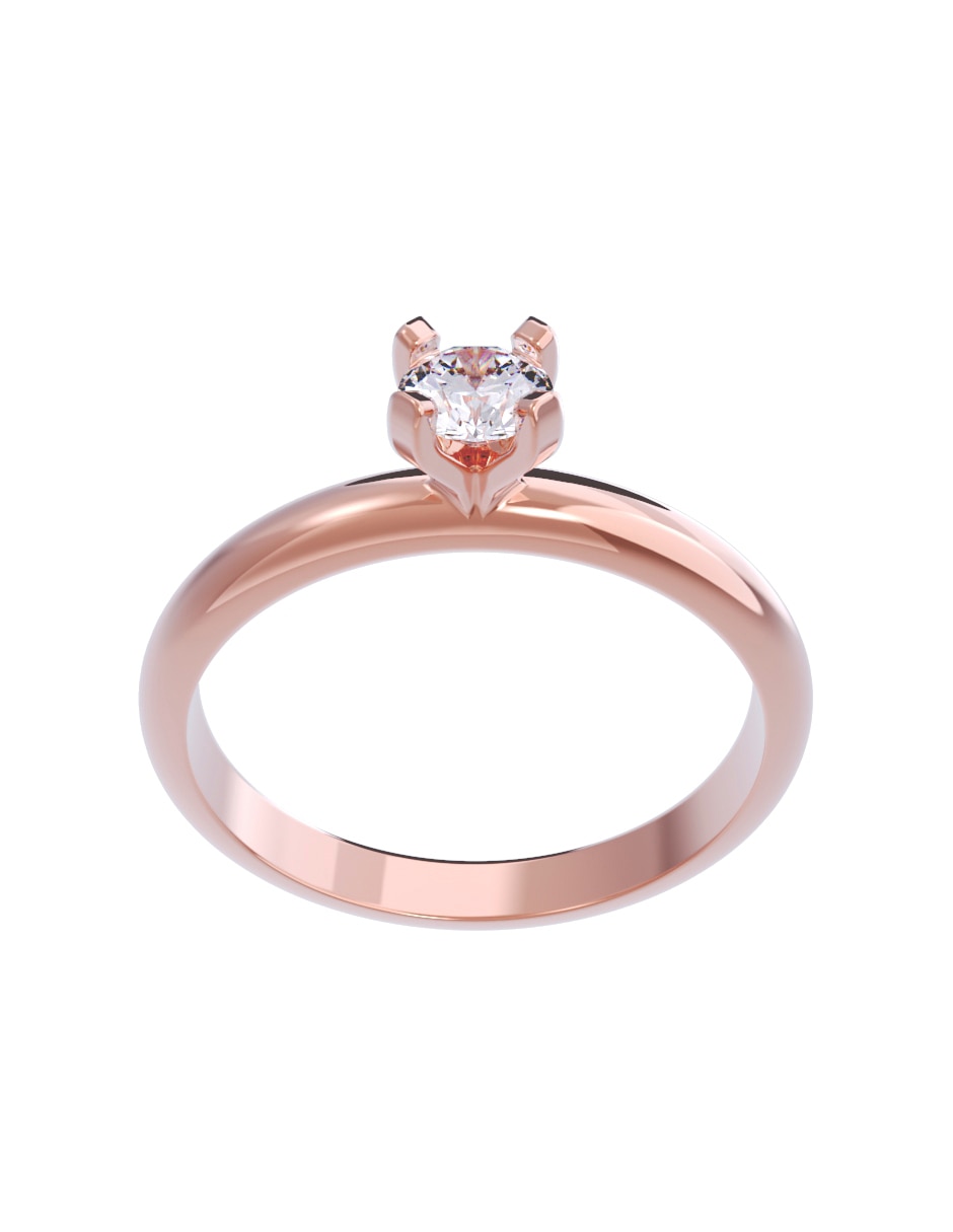 Anillo de compromiso de Oro 14 k Diamantes Diamante 4