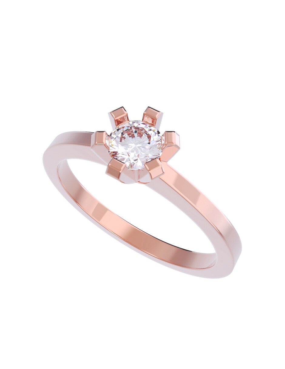 Anillo de compromiso de Oro 10 k Diamantes Diamante 2