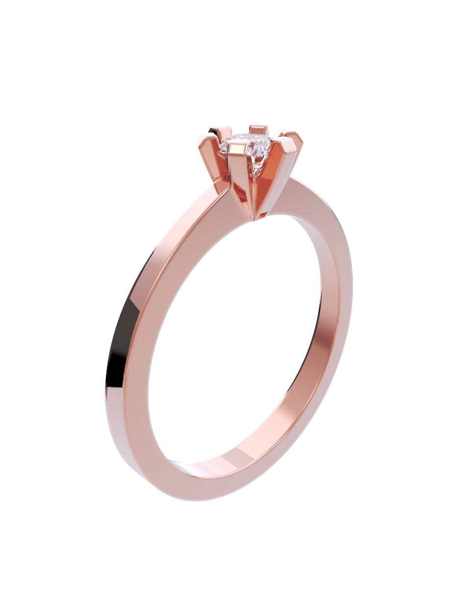 Anillo de compromiso de Oro 10 k Diamantes Diamante 3