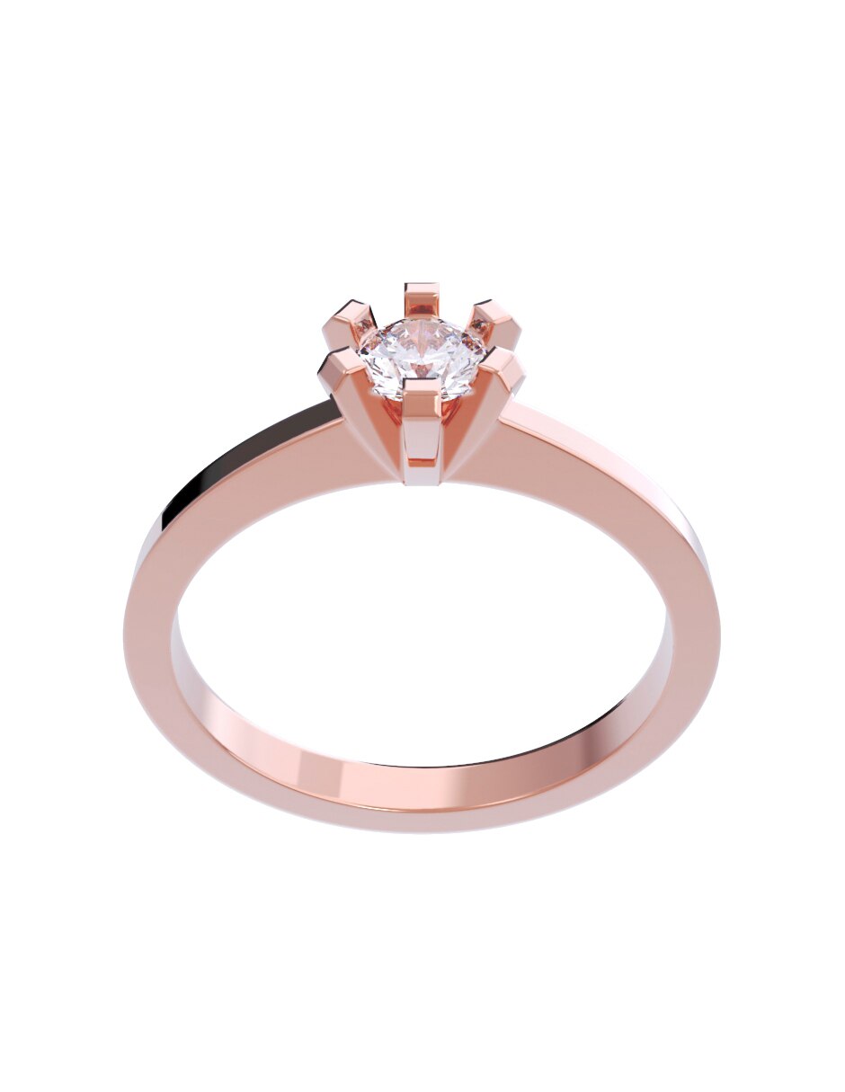 Anillo de compromiso de Oro 10 k Diamantes Diamante 4