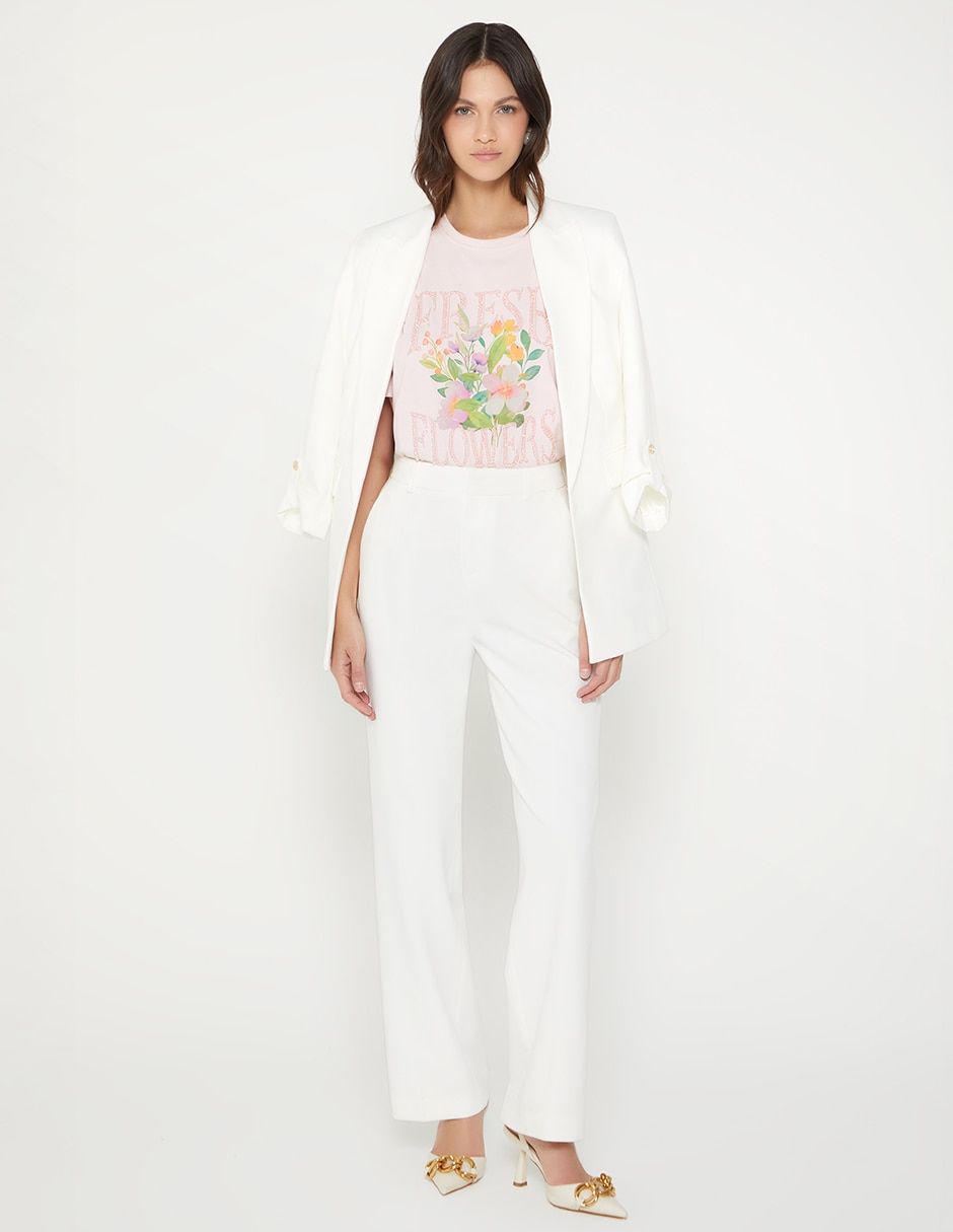 Pantalón chino Studio F recto para mujer