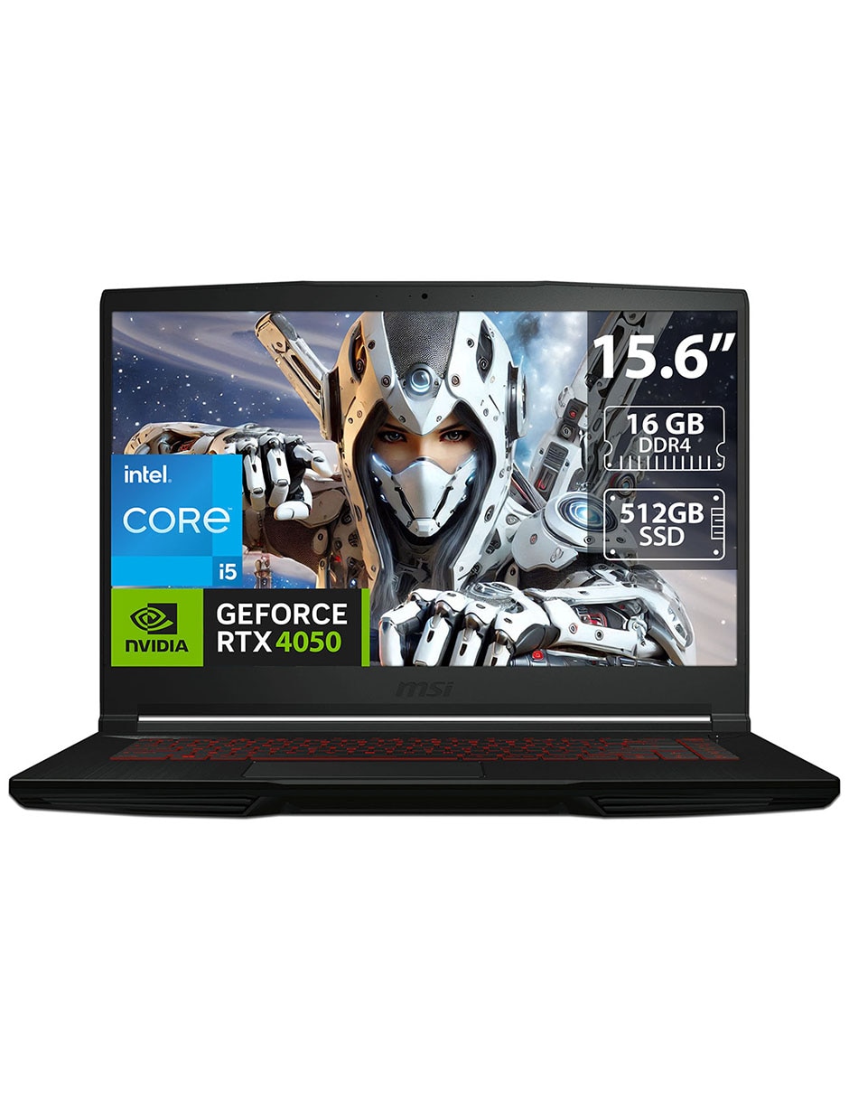 MSI Computadora laptopmsi gf63 thin 15.6 pulgadas Full HD Intel core i5 nvidia geforce rtx 4050 16 GB RAM 512 GB SSD