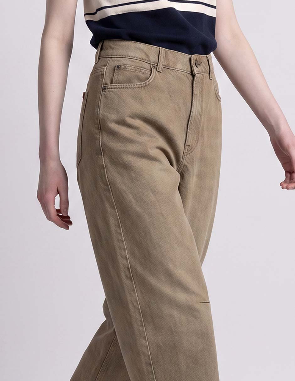 Jeans straight corte media cintura para mujer 3