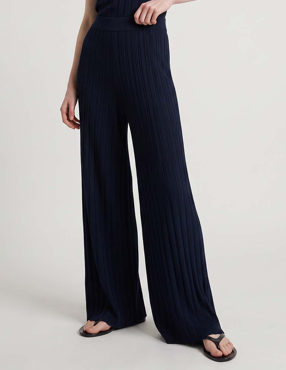 Pantalón plisado wide leg para mujer