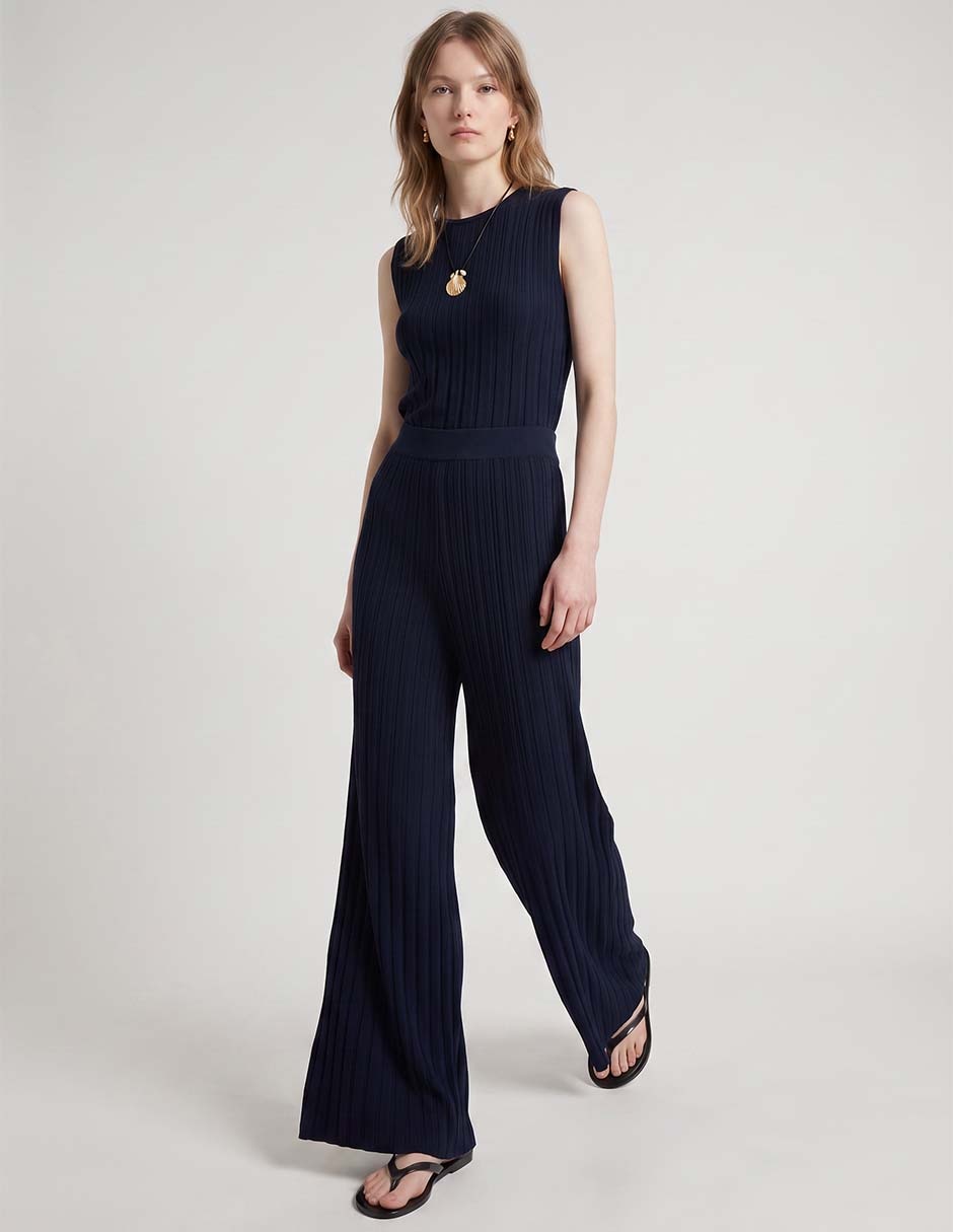 Pantalón plisado wide leg para mujer 3