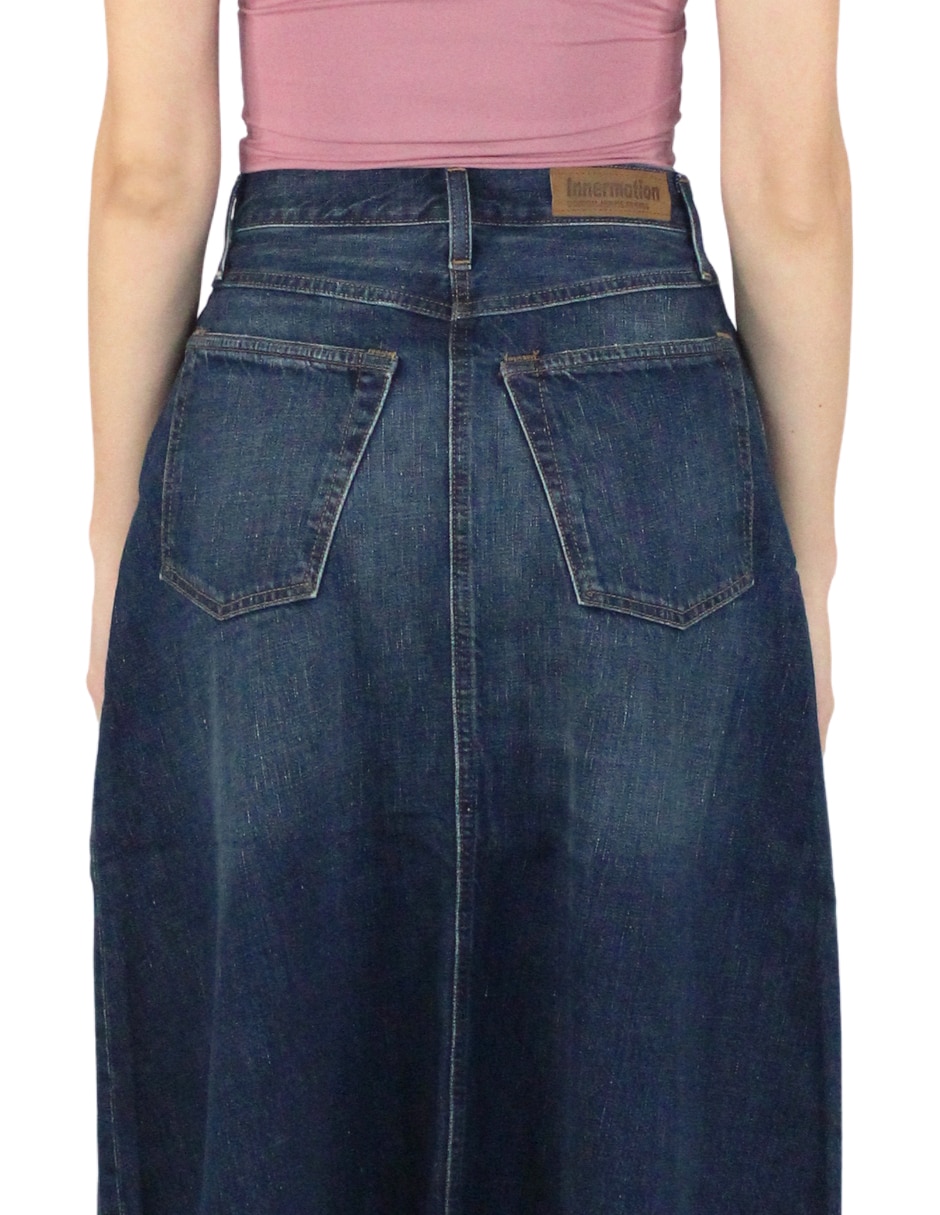 Falda midi Innermotion de mezclilla a la cintura