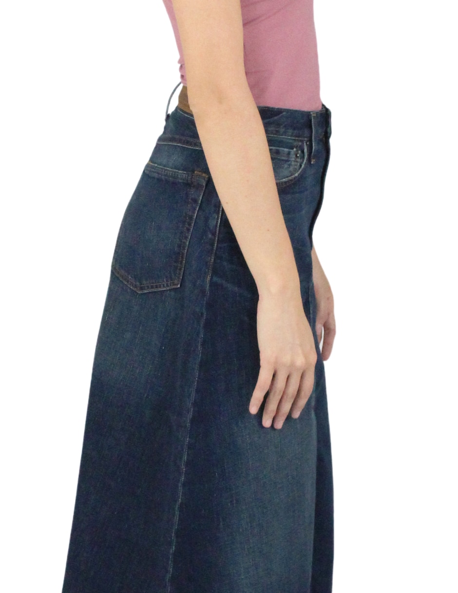Falda midi Innermotion de mezclilla a la cintura