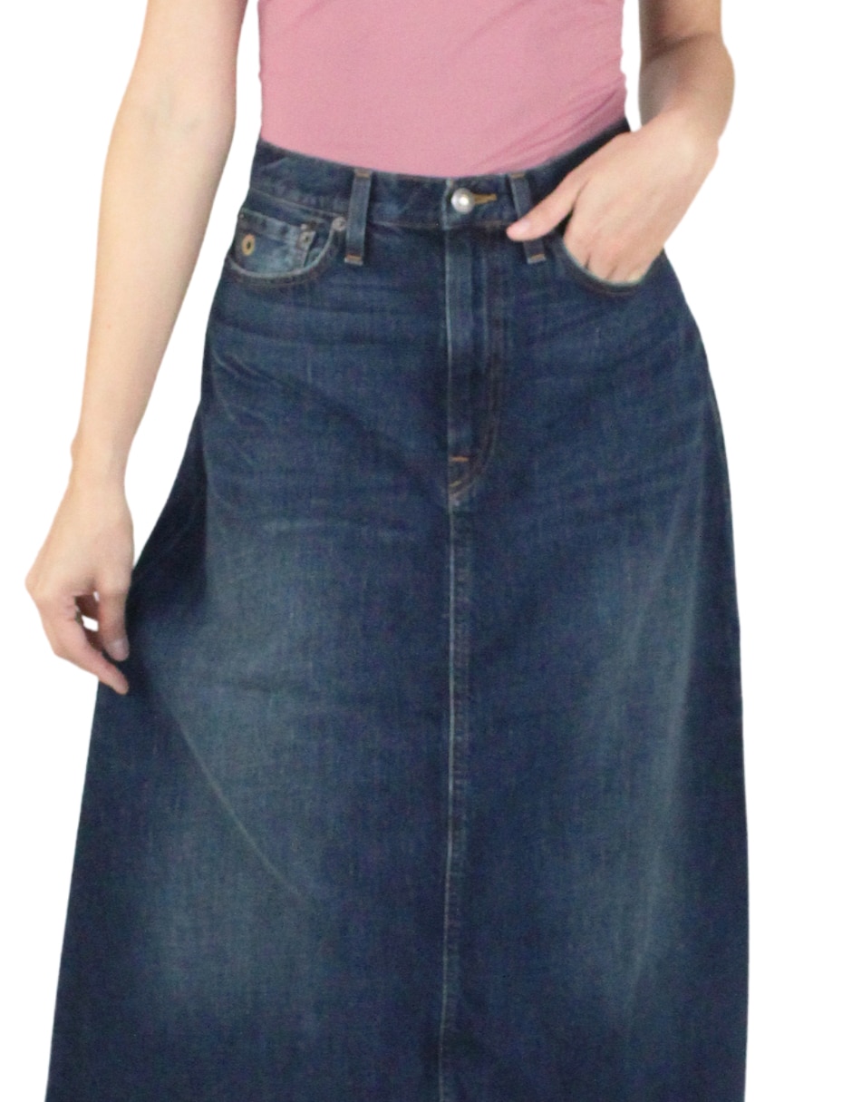 Falda midi Innermotion de mezclilla a la cintura