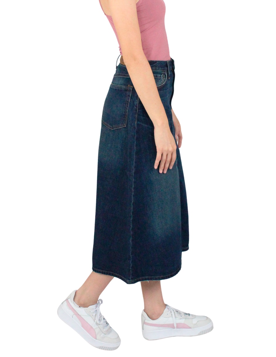 Falda midi Innermotion de mezclilla a la cintura