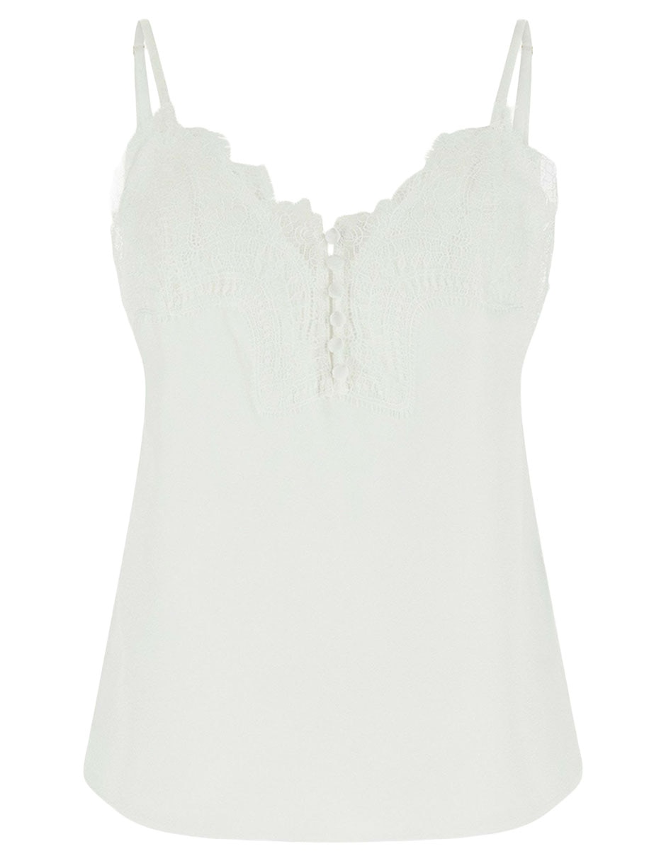 Top cuello V tirante delgado