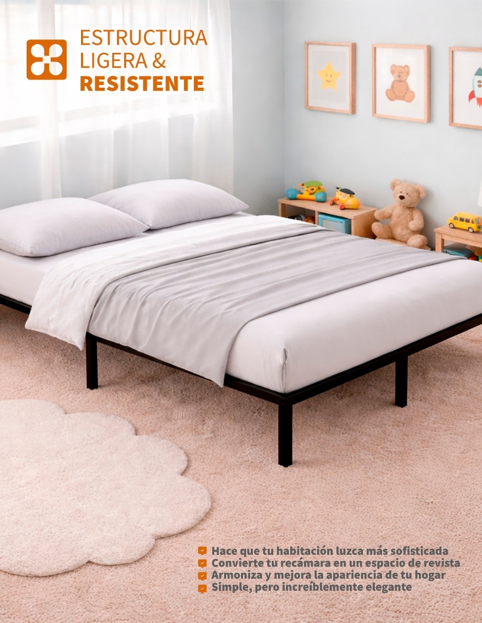 Base para cama armable Alvana de acero inoxidable