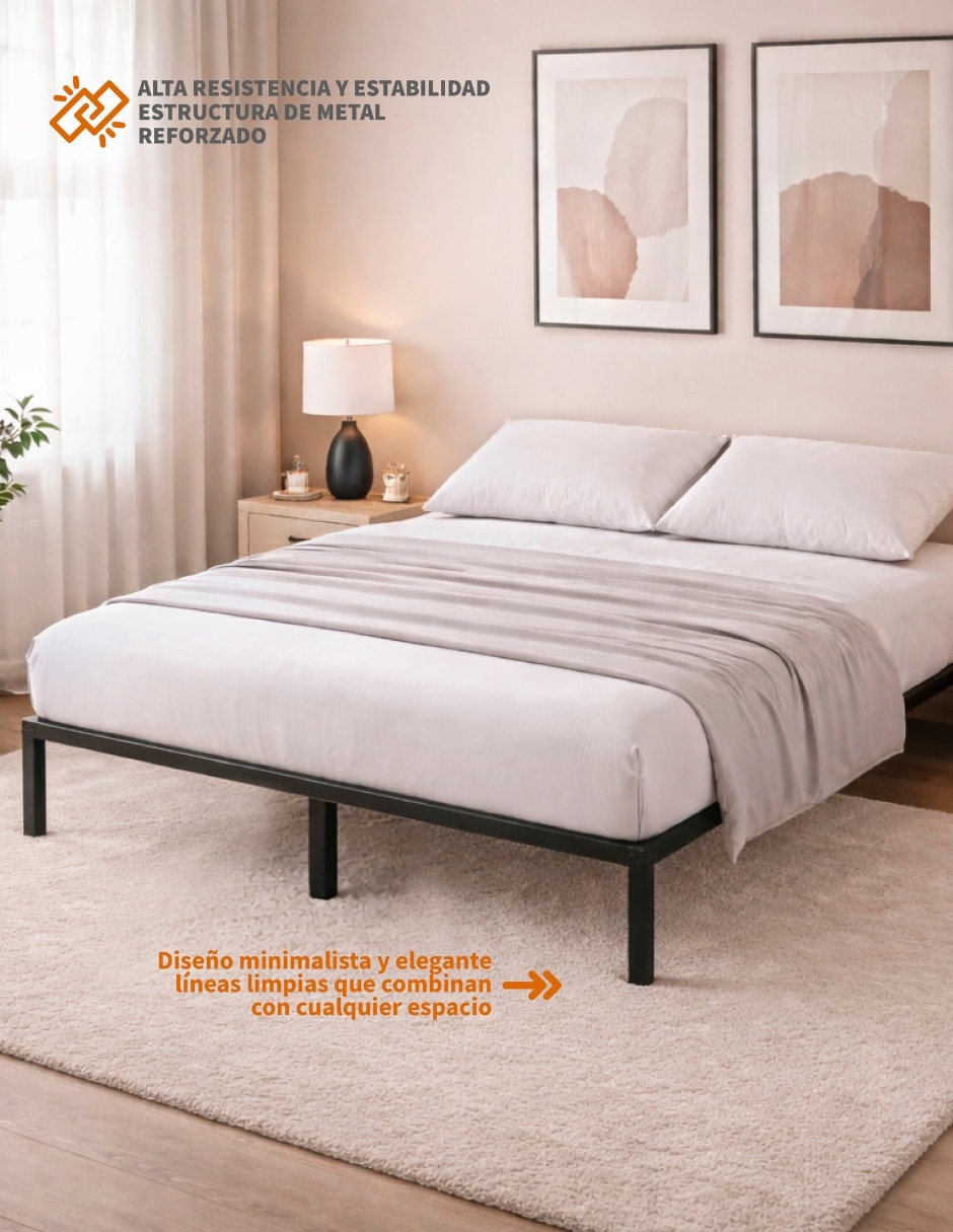Base para cama armable Alvana de acero inoxidable