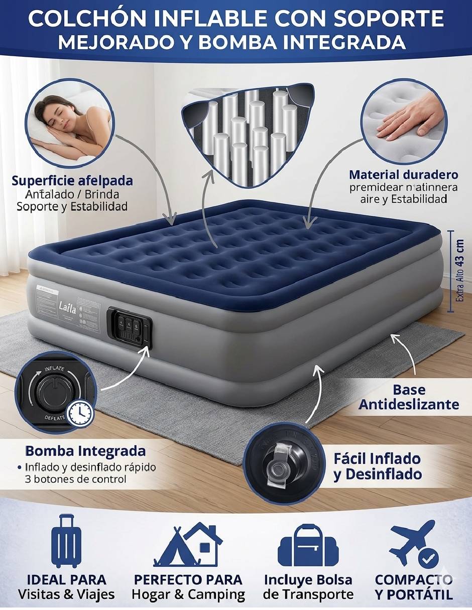 Colch—n inflable dreameasy colchoneta pillow top (integrada) 4