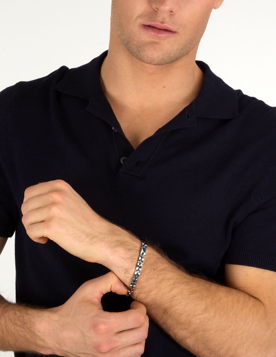 Pulsera sector de acero inoxidable ceramic joyeria