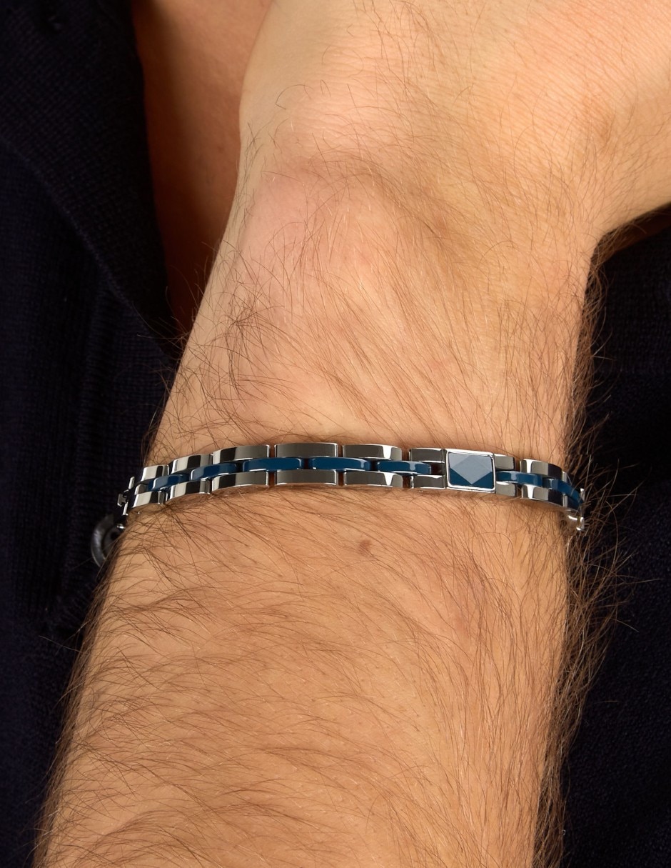 Pulsera sector de acero inoxidable ceramic joyeria