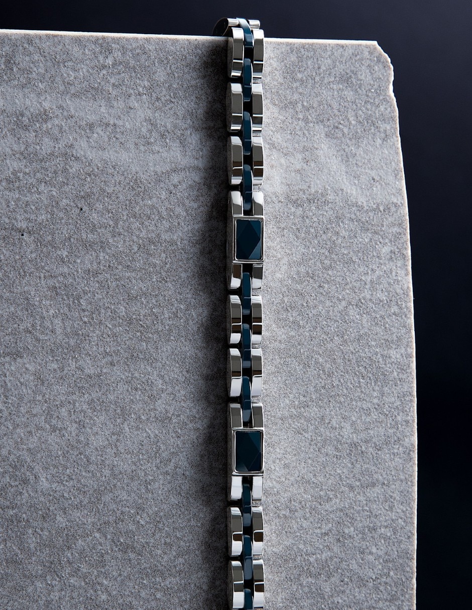 Pulsera sector de acero inoxidable ceramic joyeria