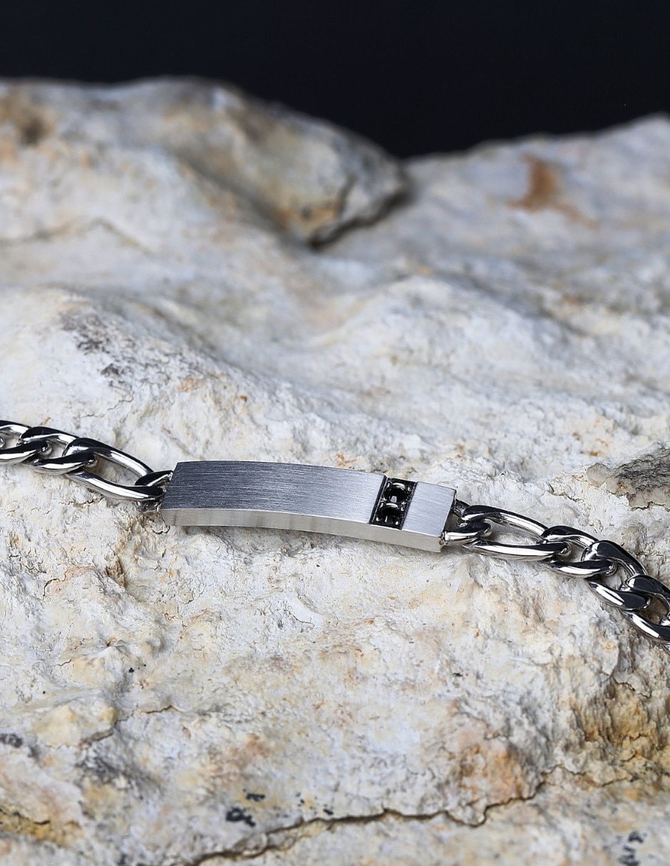 Pulsera sector de acero inoxidable basic joyeria
