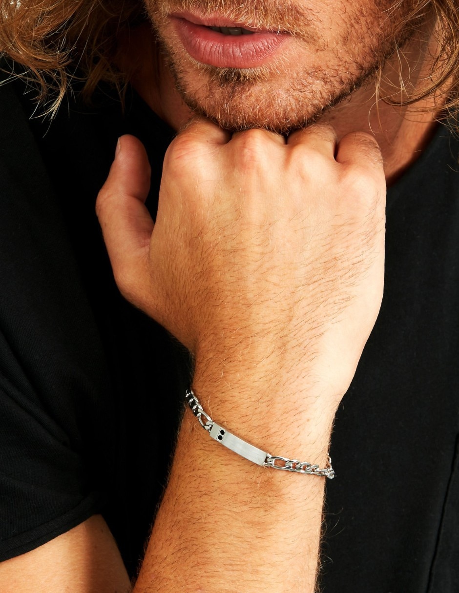 Pulsera sector de acero inoxidable basic joyeria