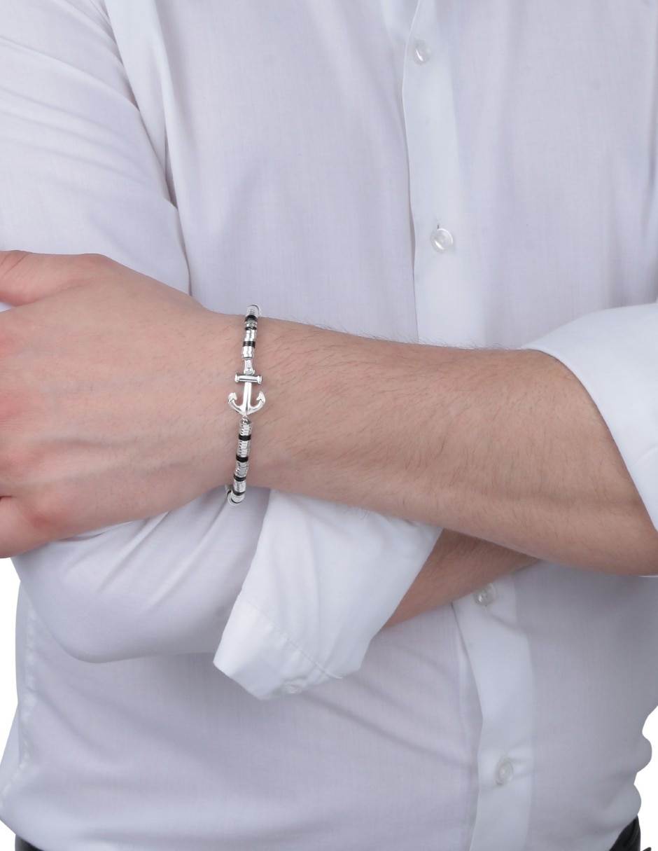 Pulsera sector de acero inoxidable marine joyeria