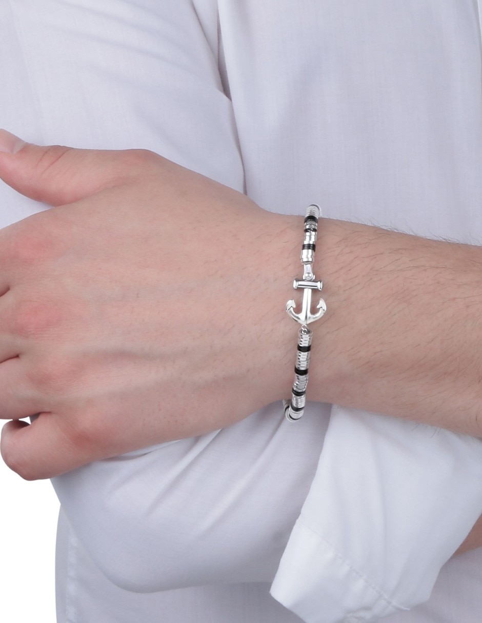 Pulsera sector de acero inoxidable marine joyeria
