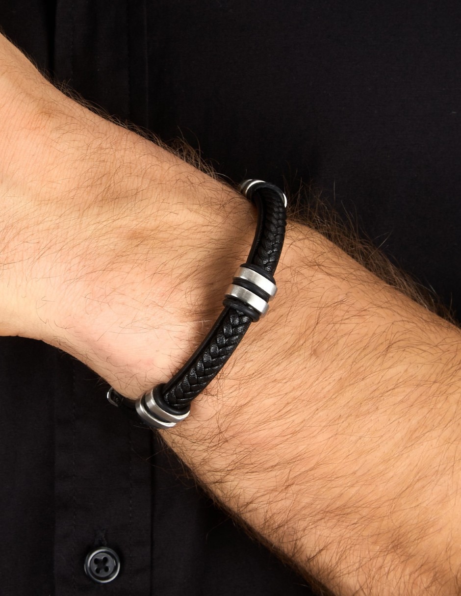 Pulsera sector de cuero bandy joyeria