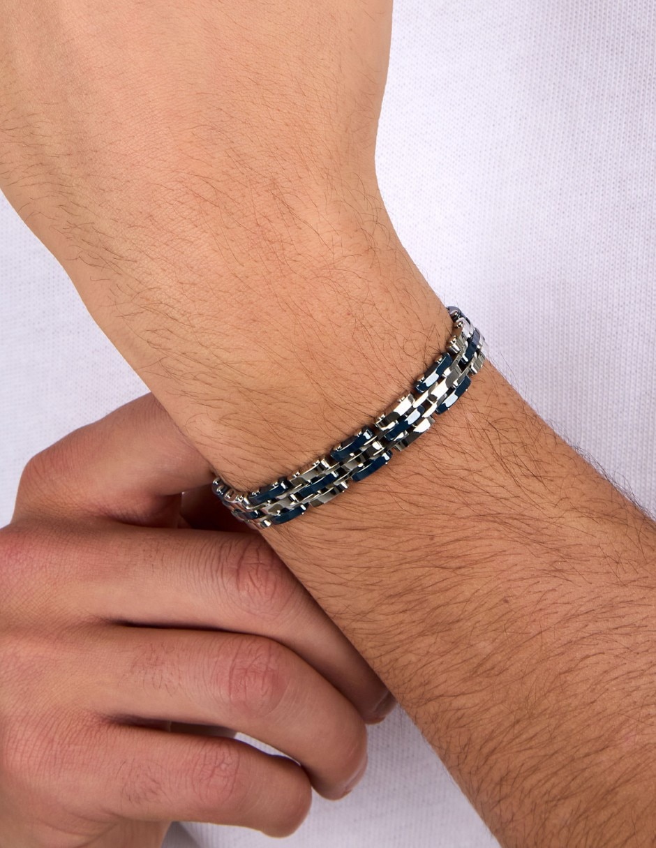 Pulsera sector de acero inoxidable ceramic joyeria