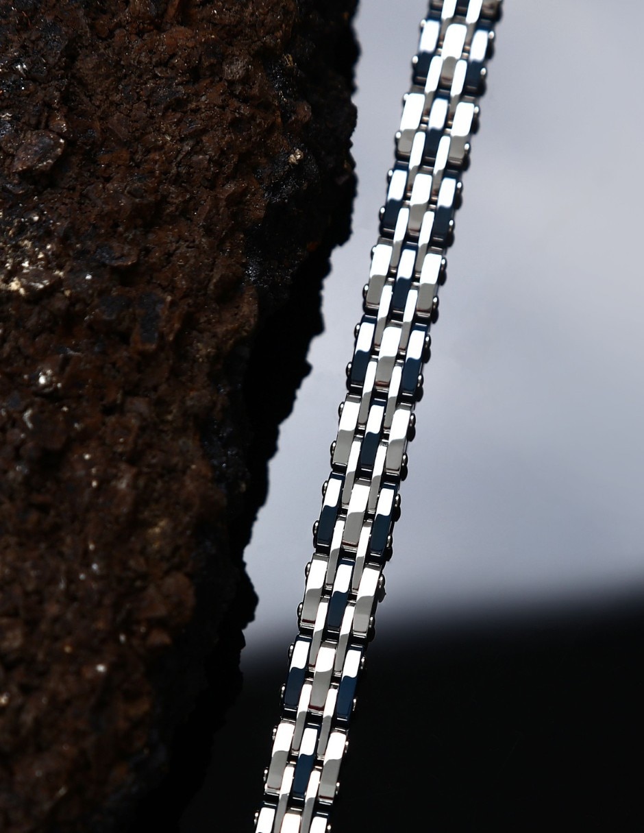 Pulsera sector de acero inoxidable ceramic joyeria