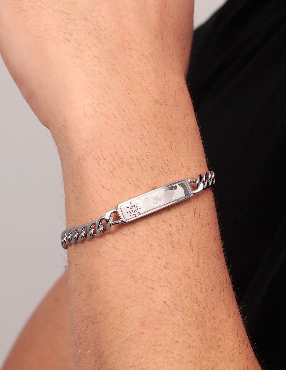 Pulsera sector de acero inoxidable marine joyeria