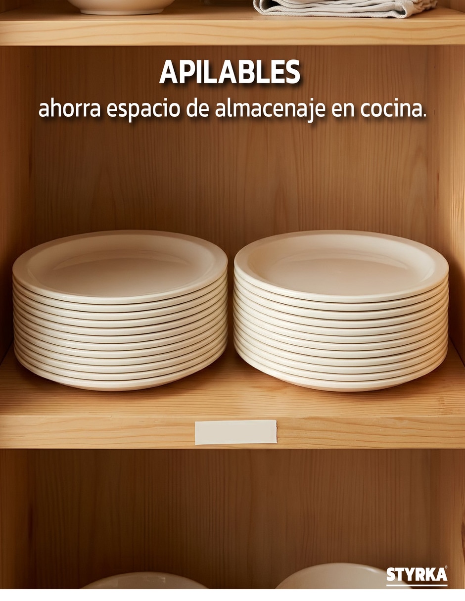 Set platos styrka platos de melamina 24 piezas