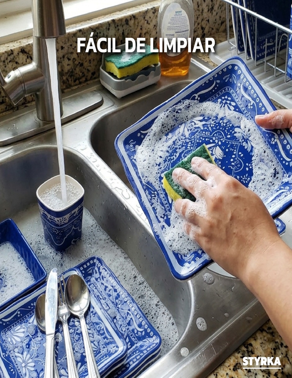 Vajilla styrka de melamina para 4 personas