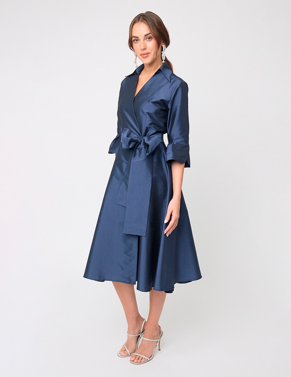 Vestido midi fiesta Linea Pura escote V