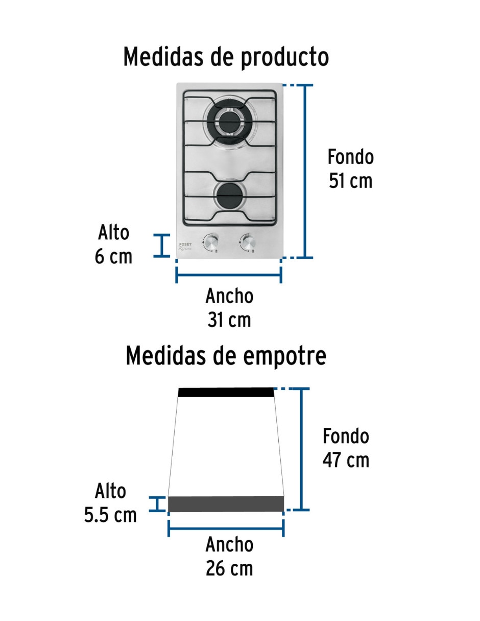 Parrilla a empotrable foset