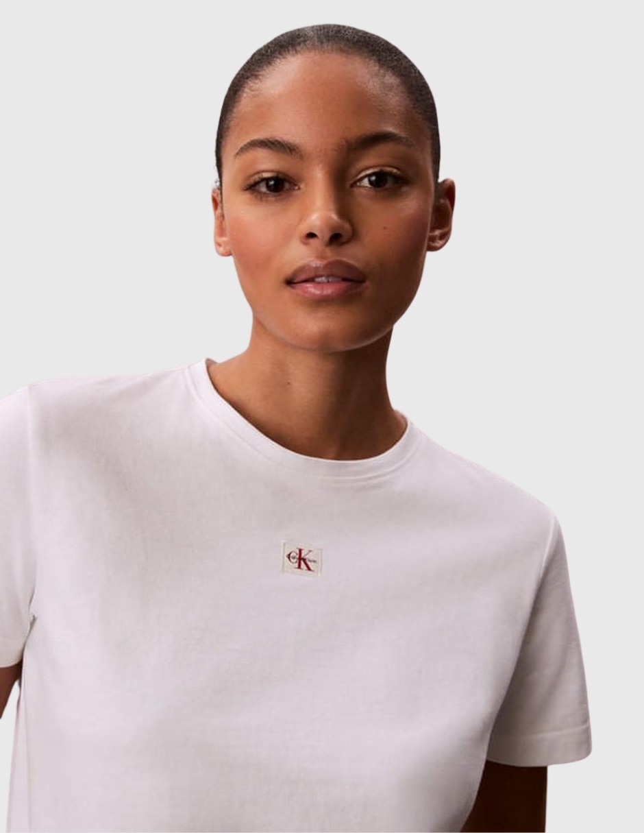Playera manga corta Ck cuello redondo para mujer